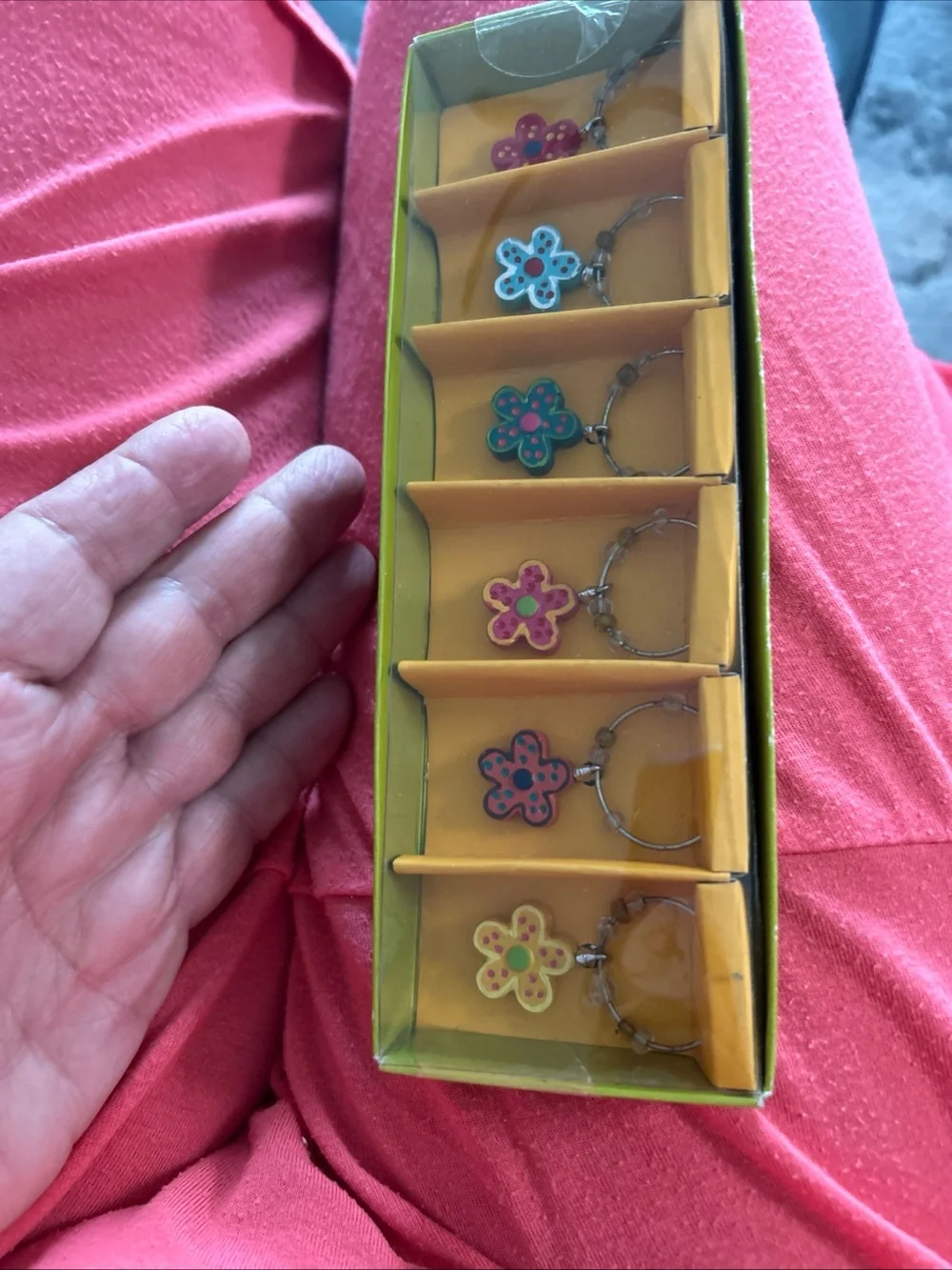 Pier 1 Multicolor Flower Wine Charms